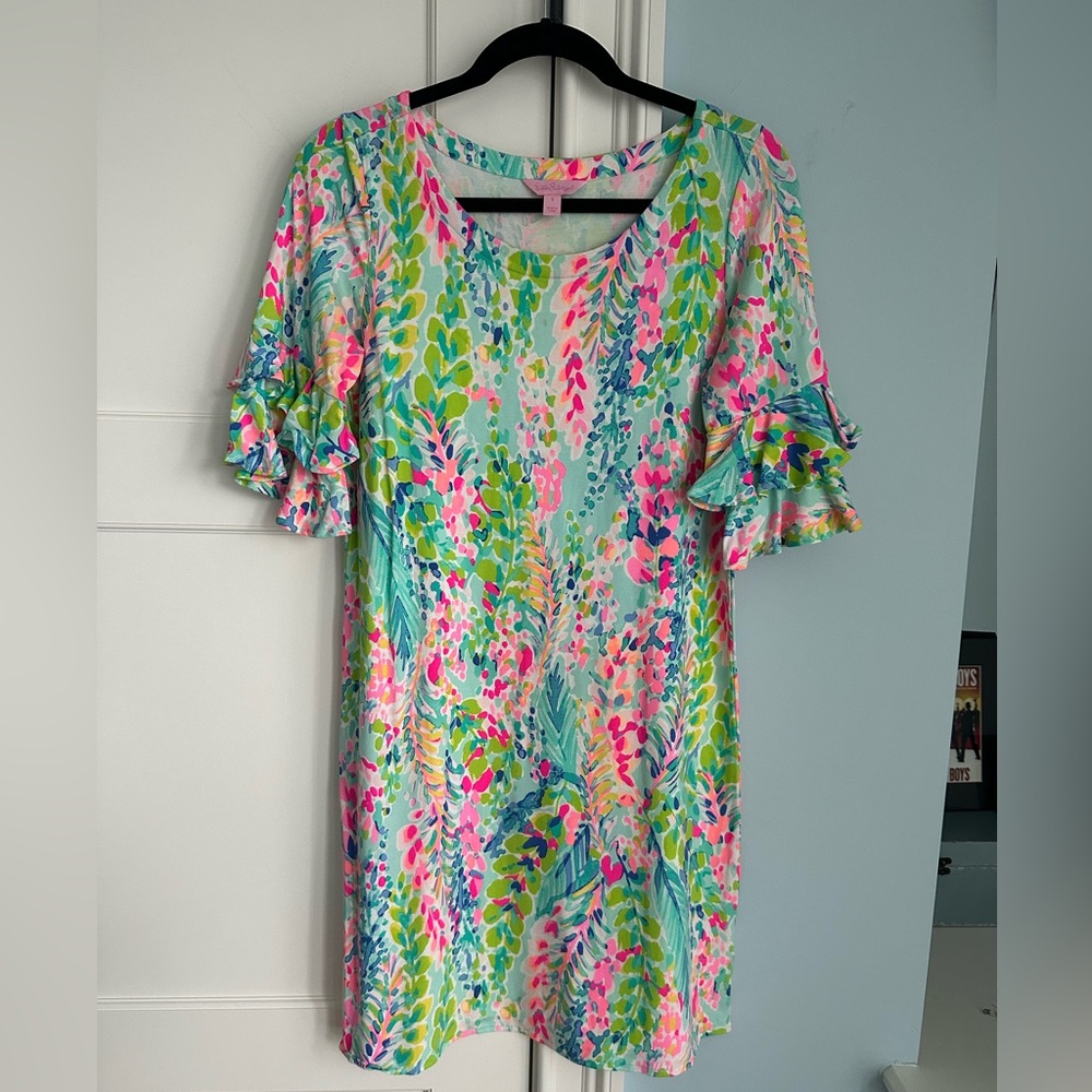 Lily Pulitzer Multicolored Ruffle Sleeve Dress